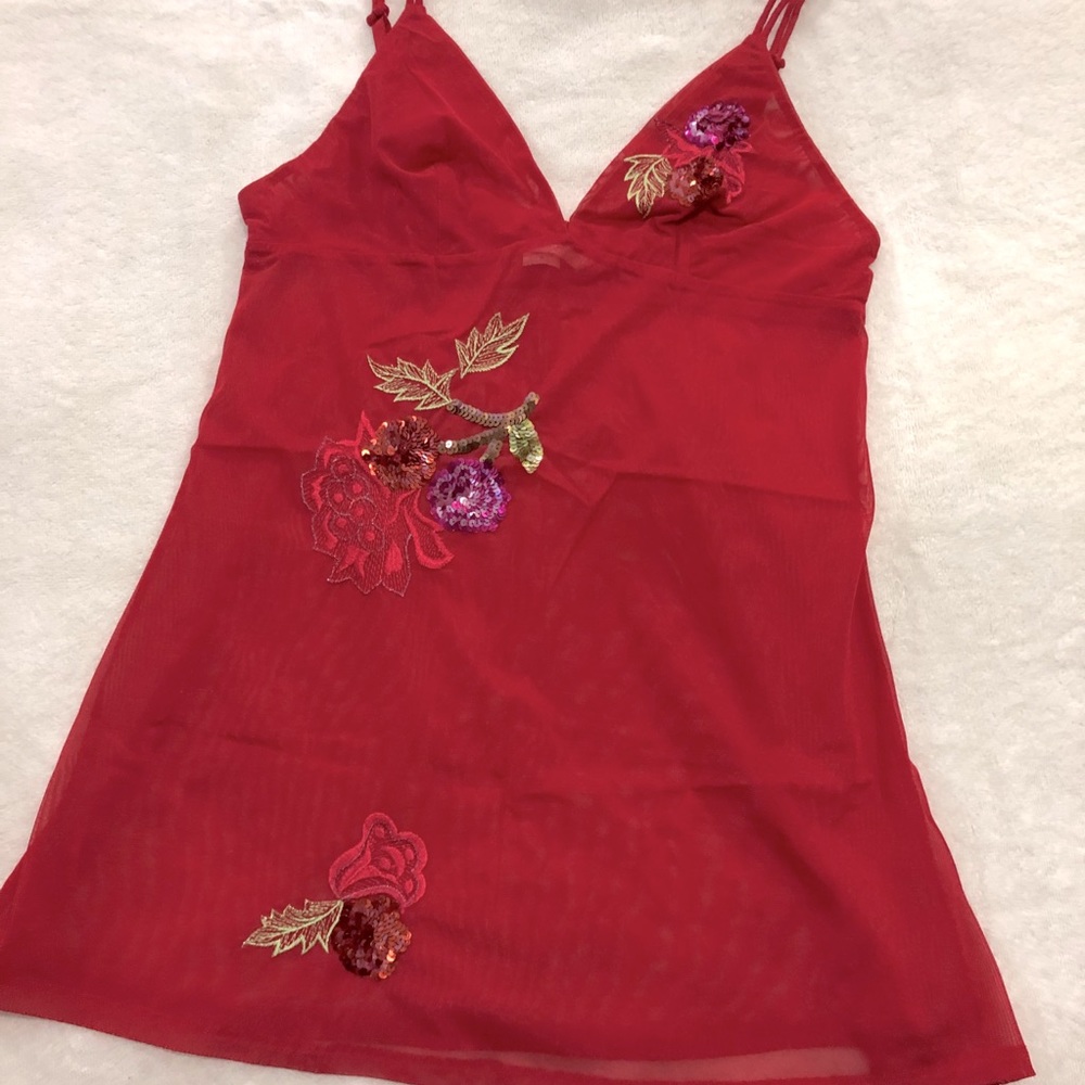 NWOT VS red sheer chemise